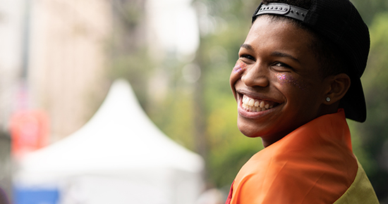 Young Black Person at Pride Event