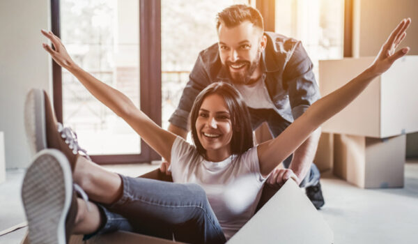 Couple moving into new home