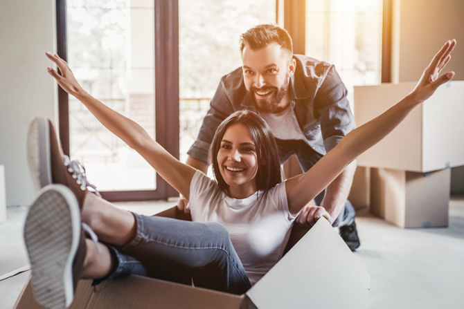 Couple moving into new home