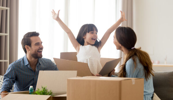 Child jumping out of box