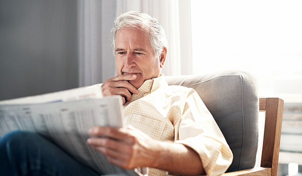 Man reading paper