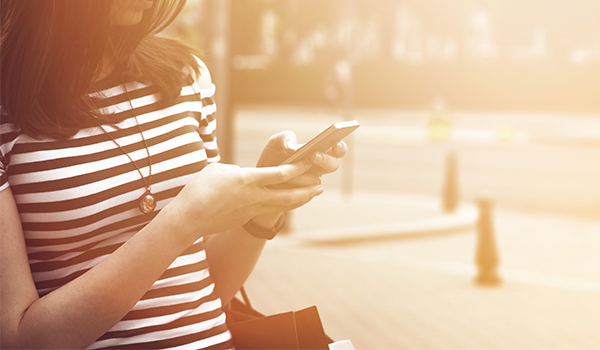 Lady on smart phone