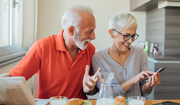 older couple at breakfast