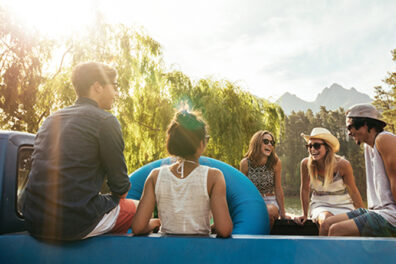 teens in truck bed