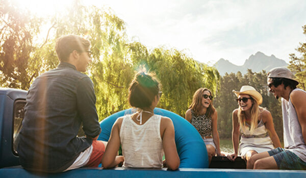 teens in truck bed