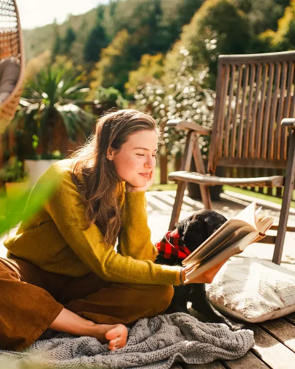 young woman reading